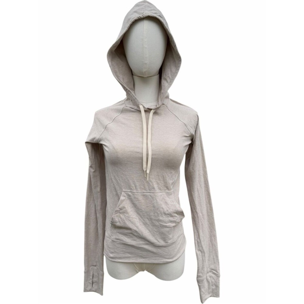 Outdoor Voices CloudKnit Hoodie Women XS Cream Beige Lightweight Athleisure